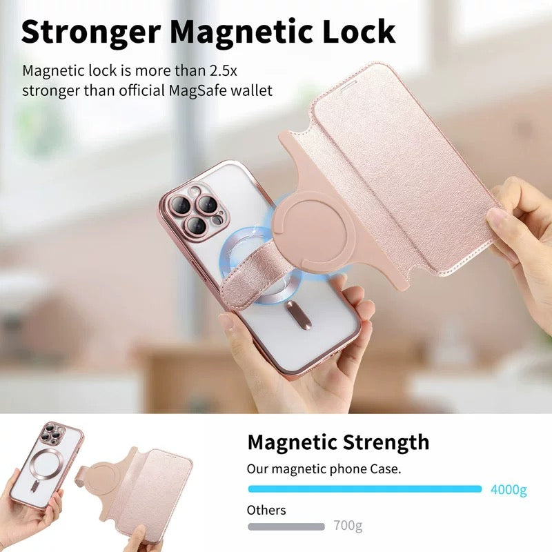 Load image into Gallery viewer, [Magsafe Compatible][With Card Slot] Apple iPhone 12/Pro/Max - Full Covered Shockproof Protective Transparent Magnetic Essentials Series Case
