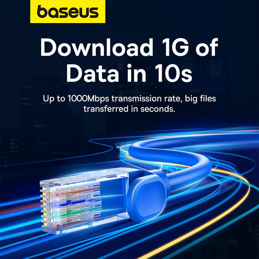 Baseus High Speed CAT6 Gigabit Ethernet Cable 5M - Galaxy Blue - i-Station Mobile Phone & Electronic Device Repair and Accessories