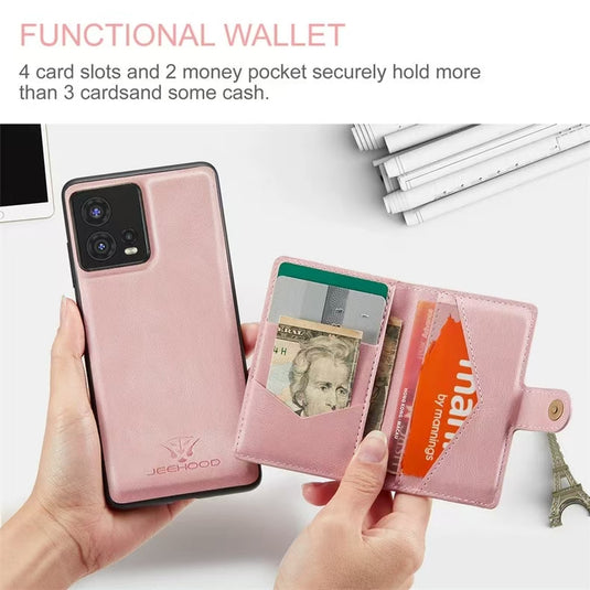 [With Card Slot] Motorola Moto S30 Pro Detachable Card Holder Leather Shockproof Wallet Series Case