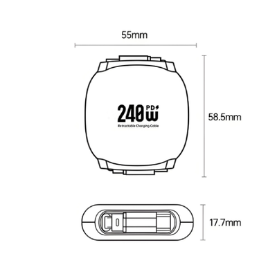 [C to C][Retractable] Universal PD 240W USB-C Type-C Charging & Data Cable (1M) - i-Station Mobile Phone & Electronic Device Repair and Accessories