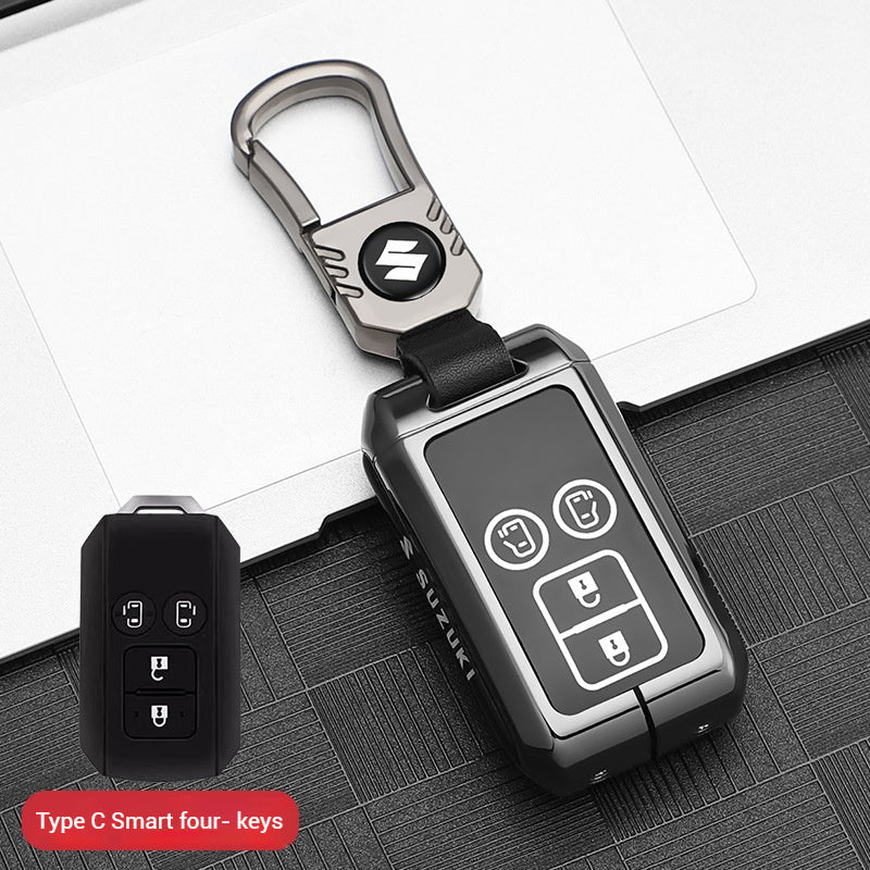 Load image into Gallery viewer, Suzuki Zinc Alloy + Silicone Car Key Fob Case Cover For Dzire, Ertiga, Vitara, Brezza, Baleno, Hustler, Jimny
