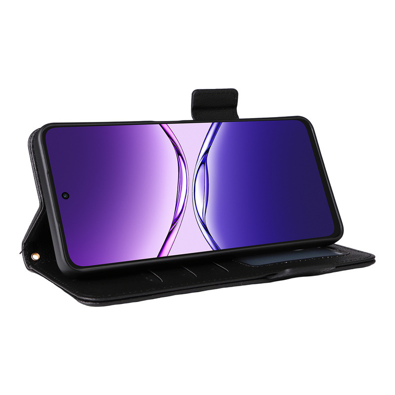 Load image into Gallery viewer, [With Card Slot] OPPO A5 Pro 5G - Premium Lychee-Grain Flip Leather Case With Detachable Wrist Strap
