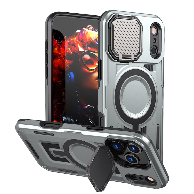 Load image into Gallery viewer, [Magsafe Compatible][With Lens Cover] Apple iPhone 17 Pro/Pro Max Heavy Duty Stand Phone Case
