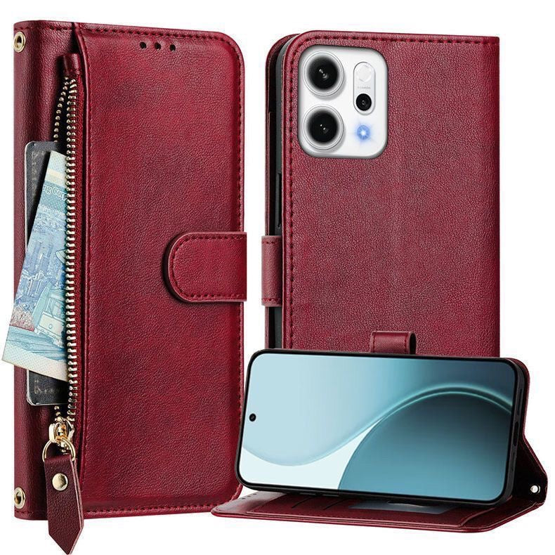 Load image into Gallery viewer, [With Card Slot] OPPO Reno14 &amp; Pro - PU Leather Full-Body Flip Zipper Wallet Case
