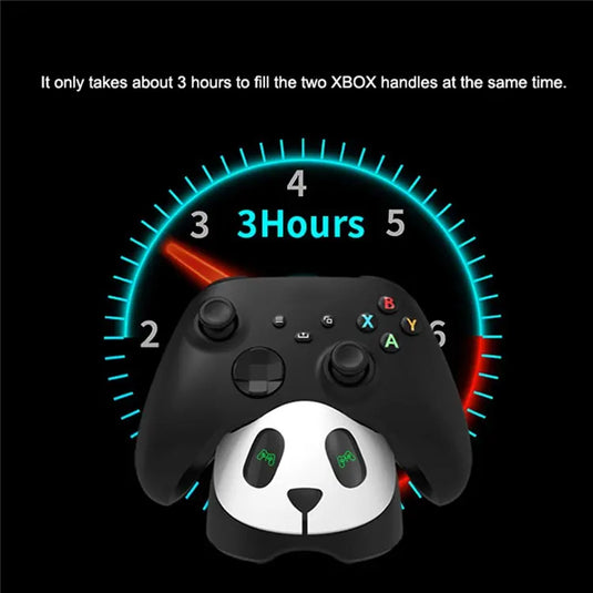 Xbox Controller Charging Station Panda Design Charger Dock with 2 x 1100mAh Battery - Polar Tech Australia