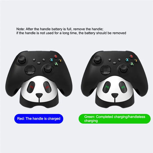 Xbox Controller Charging Station Panda Design Charger Dock with 2 x 1100mAh Battery - Polar Tech Australia