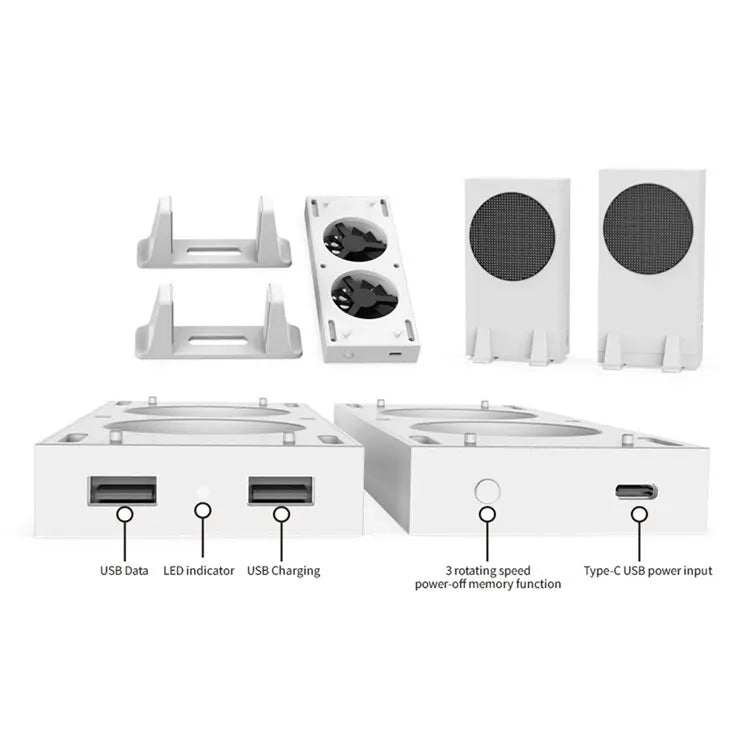 Load image into Gallery viewer, Xbox Series S Vertical Cooling Stand Holder Dual Cooling Fan Base - Polar Tech Australia
