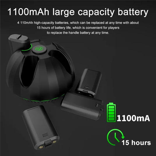 Xbox Game Controller Battery Charging Base Station with 4 x 1100mAh Batteries - Polar Tech Australia