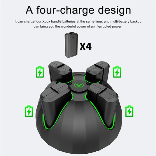 Xbox Game Controller Battery Charging Base Station with 4 x 1100mAh Batteries - Polar Tech Australia