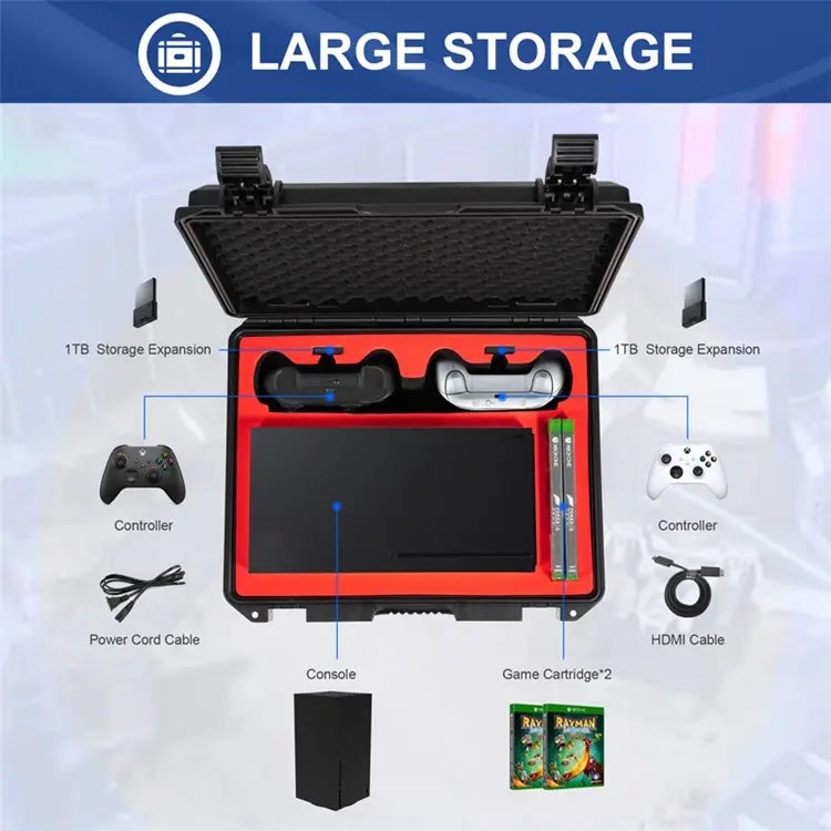 Load image into Gallery viewer, Xbox Series X Portable Heavy Duty Anti-Shock Storage Box Waterproof Carrying Box Suitcase - Polar Tech Australia
