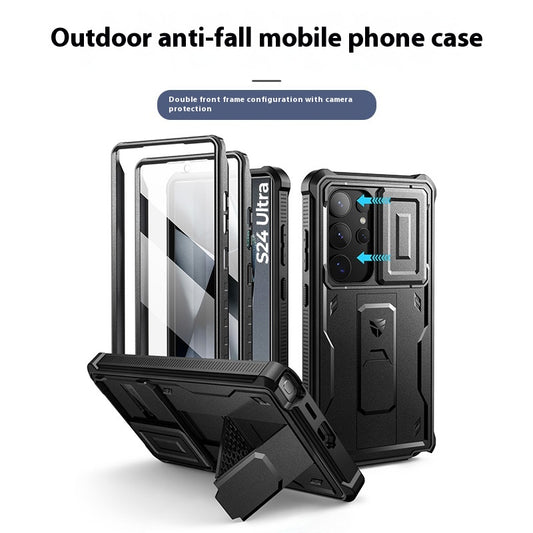 [Built-in Stand][Dustproof Lens Cap] Samsung Galaxy S25/Ultra/Plus - Heavy Duty Defender Armor Drop Proof Stand Case