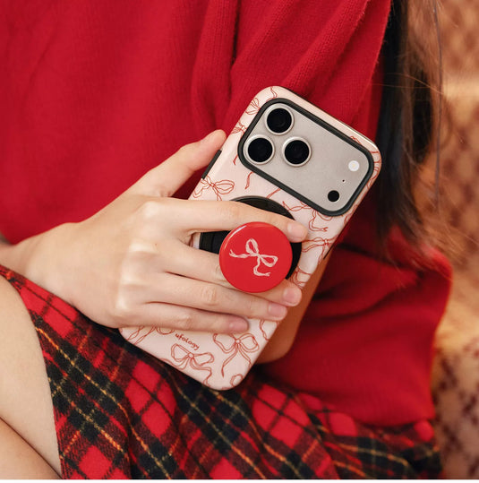 [Magsafe Compatible] Apple iPhone 17/Pro/Max - Bow Design 2-in-1 Shockproof Phone Case with Stand