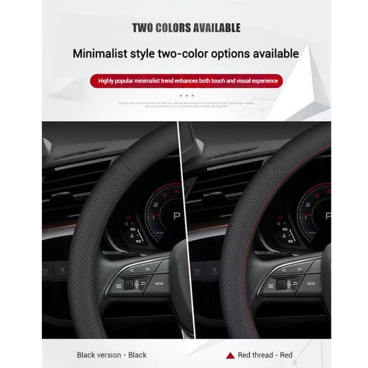 [38 CM] Universal Genuine Top Layer Leather Steering Wheel Cover For Honda Accord, Civic, CR-V, Breeze, Vezel, XR-V - i-Station Mobile Phone & Electronic Device Repair and Accessories