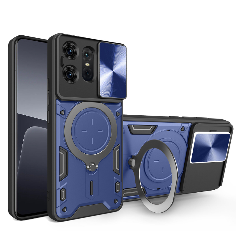 Load image into Gallery viewer, [Built-in Ring Bracket][With Slide Lens Cover] Motorola Moto G35 Minimalist Ultra-thin Shockproof Phone Stand Series Case - i-Station Mobile Phone &amp; Electronic Device Repair and Accessories
