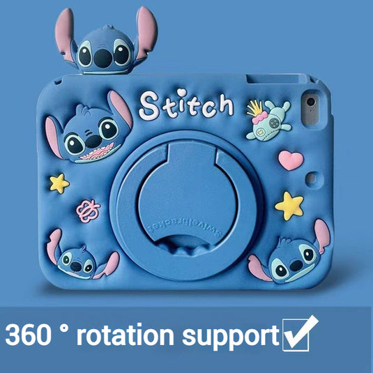 [Built-in Ring Holder][With Pen Slot] Xiaomi Redmi Pad SE 11’’ 2023 Stitch Cartoon Silicone Anti-Drop Protective Case