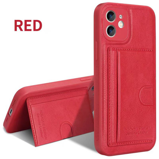 [Magsafe Compatible][With Card Solt] Apple iPhone 15/Pro/Pro Max/Plus Premium Shockproof Genuine Leather Series Case