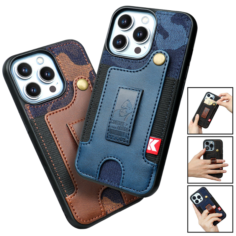 Load image into Gallery viewer, [With Pocket Strap][With Card Slot] Apple iPhone 14/Pro/Plus/Pro Max Carving Plating Full-Protection Shockproof Fashion-Forward Series Case
