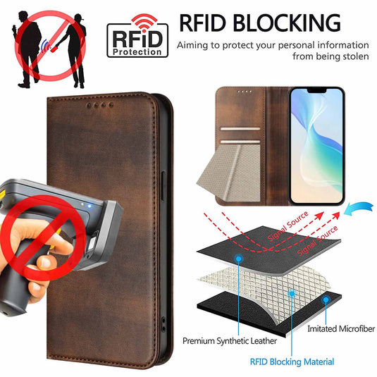 [With Card Slot] Samsung S25/Plus/Ultra/Edge - Multi Functional Leather Flap Wallet Series Case