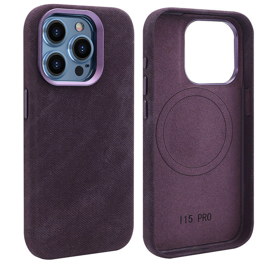 Apple iPhone 13/Pro/Pro Max Fibrous Leather Velvet Texture Shockproof Protective Case