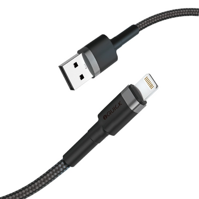 iQuick Braided Lightning to USB-A Fast Charging Cable 0.3M - i-Station Mobile Phone & Electronic Device Repair and Accessories