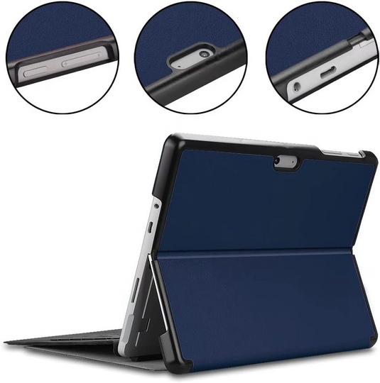 [With Pen Slot] Microsoft Surface Go 1/2/3 - Business PU Leather Flip Cover Shockproof Case