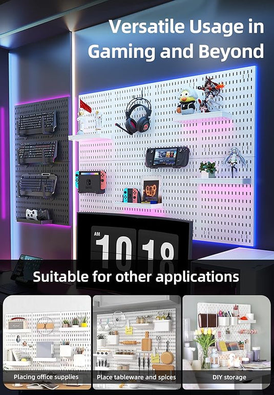 Revamp Your Space With A Versatile Pegboard Kit - Effortlessly Organize Home, Office, And Gaming Setup With Customizable Hanging Solutions