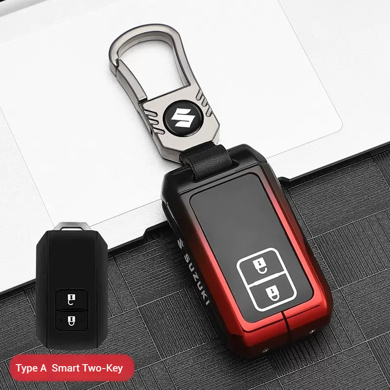 Load image into Gallery viewer, Suzuki Zinc Alloy + Silicone Car Key Fob Case Cover For Dzire, Ertiga, Vitara, Brezza, Baleno, Hustler, Jimny
