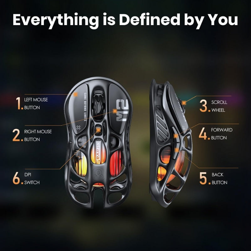GravaStar Mercury M2 Wireless Gaming Mouse with Optical Sensor with 26,000 DPI 79g Lightweight - i-Station Mobile Phone & Electronic Device Repair and Accessories