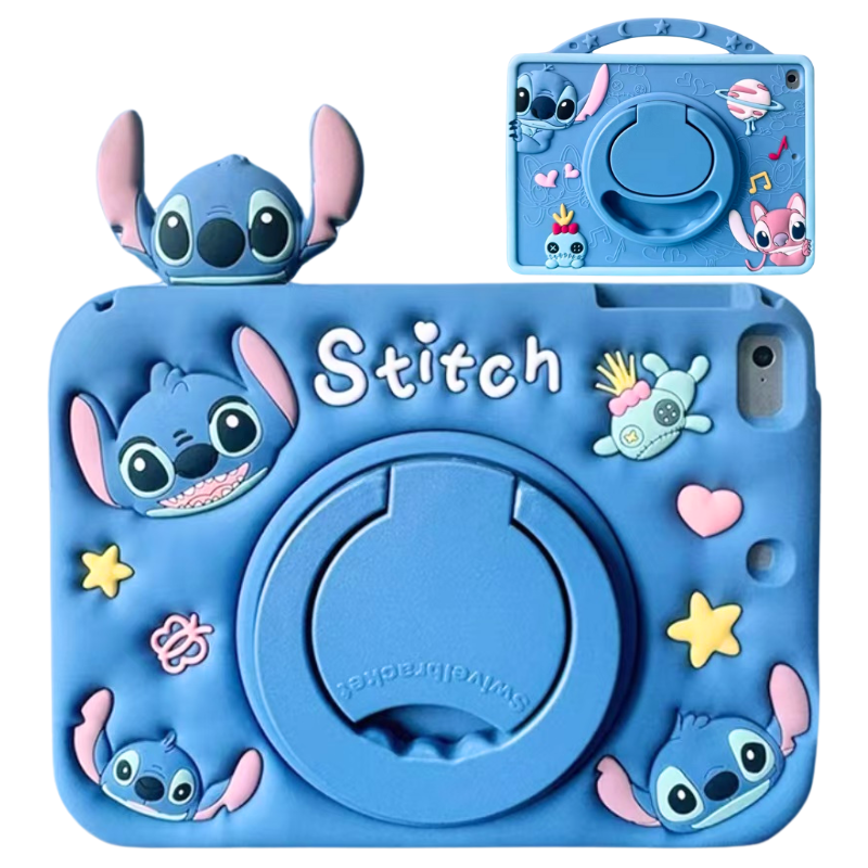 Load image into Gallery viewer, [Built-in Ring Holder][With Pen Slot] Xiaomi Redmi Pad SE 11’’ 2023 Stitch Cartoon Silicone Anti-Drop Protective Case
