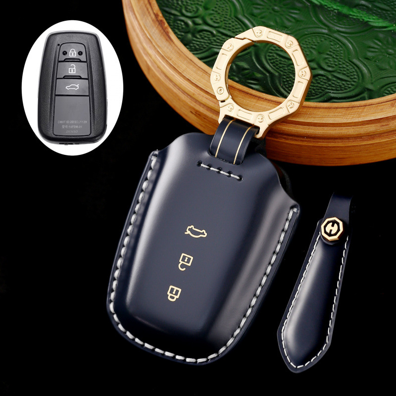 Load image into Gallery viewer, Toyota Genuine Leather Protection Car Key Fob Case Cover For Highlander, Avalon (2024)
