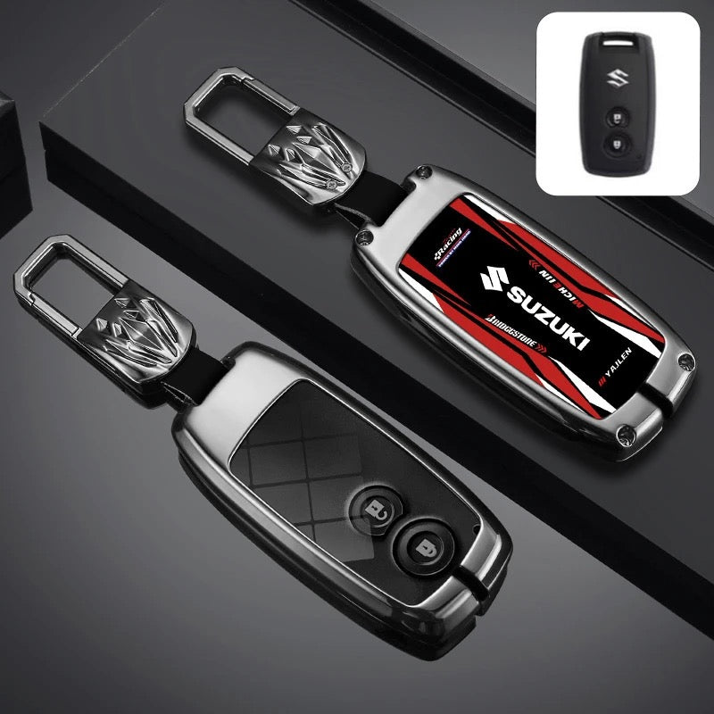 Load image into Gallery viewer, Suzuki Stylish Racing-inspired Design Car Key Fob Case Cover For Hustler, SX4, S-Cross, Baleno, Ertiga, Ciaz, Ignis, Kizashi, Swift, Vitara, Alto, Celerio, Brezza
