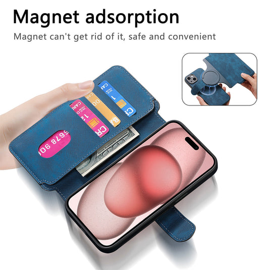 [Magsafe Compatible][With Card Slot] Apple iPhone 16/Pro/Pro Max/Plus/e Multi-Functional Leather 2-in-1 Wallet Series Case