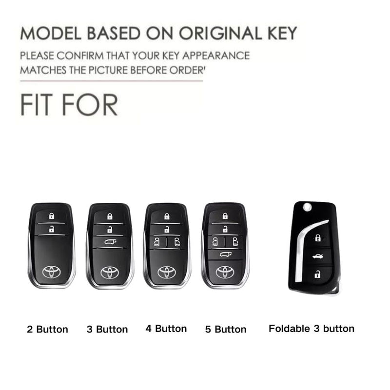 Load image into Gallery viewer, Toyota Zinc Alloy + PU Leather Car Key Fob Case Cover For Camry, RAV4, Highlander, Prado, Crown
