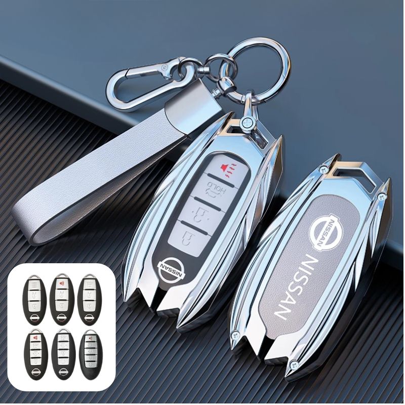 Load image into Gallery viewer, Nissan Mecha Style Zinc Alloy Car Key Fob Case Cover For Pathfinder, X-Trai, Teana, Qashqai, Tiida, Sylphy, Murano, Lannia
