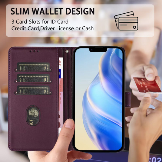 [With Card Solt] OPPO Reno 12/F/Pro Leather Luxury Shockproof Wallet Series Case