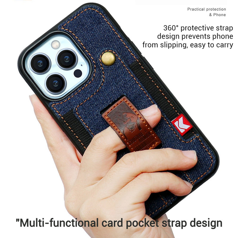 Load image into Gallery viewer, [With Pocket Strap][With Card Slot] Apple iPhone 14/Pro/Plus/Pro Max Carving Plating Full-Protection Shockproof Fashion-Forward Series Case
