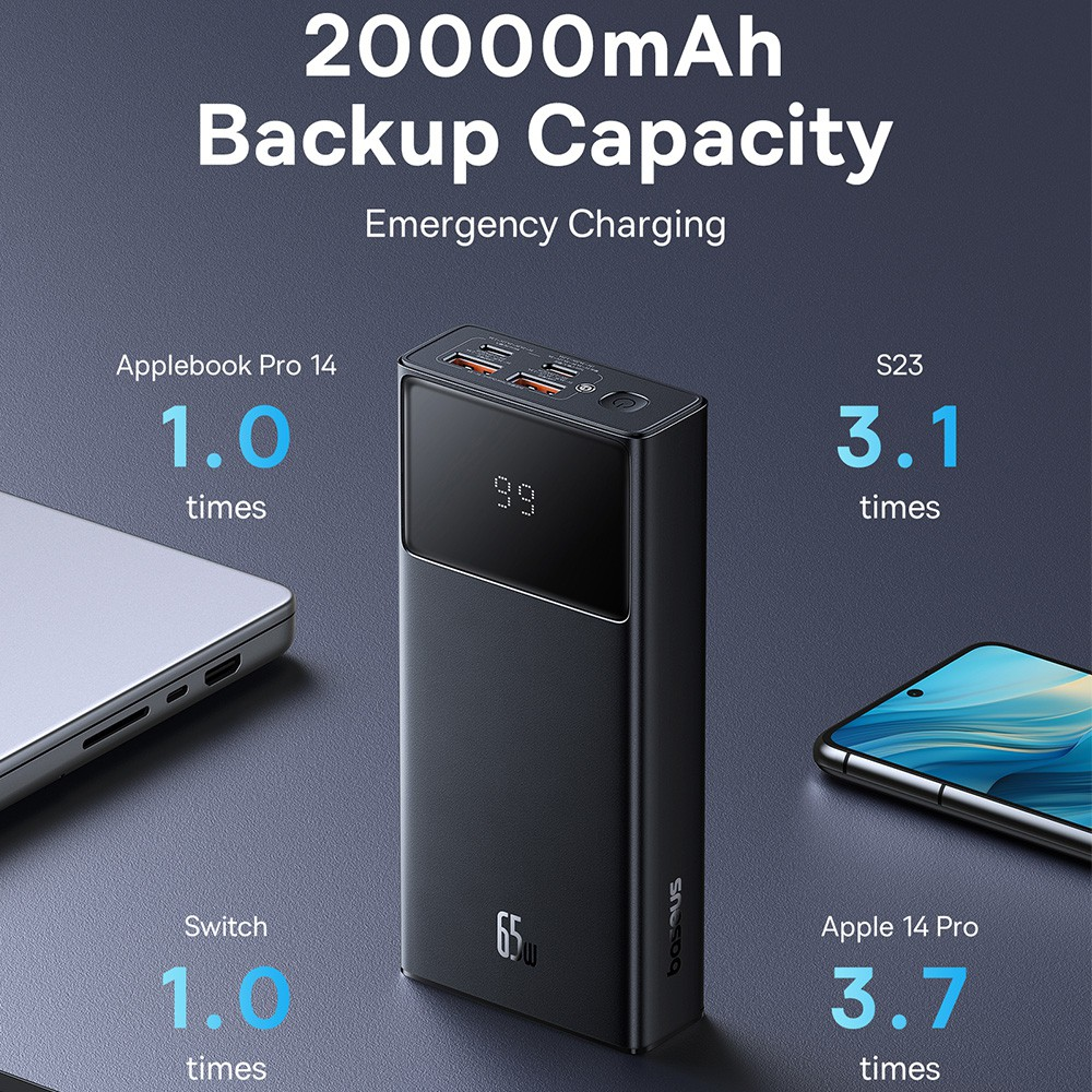 Baseus Star-Lord Digital Display Fast Charging Power Bank 20000mAh 65W - i-Station Mobile Phone & Electronic Device Repair and Accessories