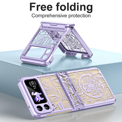 Samsung Galaxy Z Flip 6 SM-F741 Mechanical Electroplated Flat Hinge Shockproof Fashion-Forward Series Case - i-Station Mobile Phone & Electronic Device Repair and Accessories