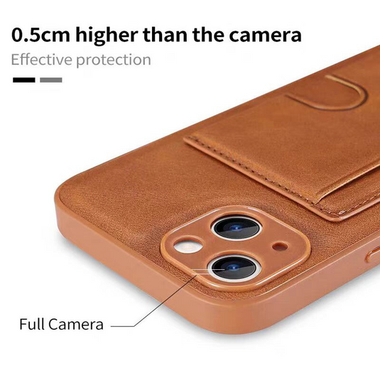 [Magsafe Compatible][With Card Solt] Apple iPhone 15/Pro/Pro Max/Plus Premium Shockproof Genuine Leather Series Case