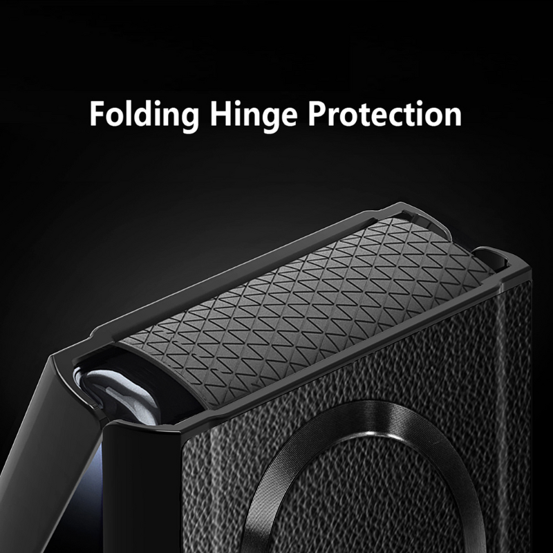 Load image into Gallery viewer, [Magsafe Compatible][Built-in Stand] Samsung Galaxy Z Flip 3 SM-F711 Wireless Charging Leather Full-cover Shockproof Essentials Series Case
