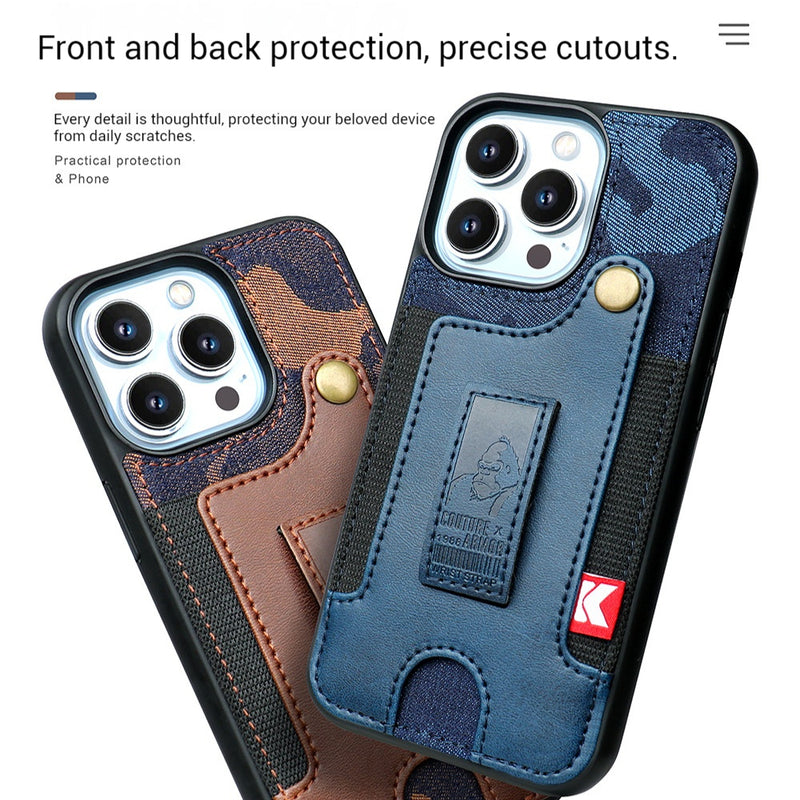 Load image into Gallery viewer, [With Pocket Strap][With Card Slot] Apple iPhone 14/Pro/Plus/Pro Max Carving Plating Full-Protection Shockproof Fashion-Forward Series Case
