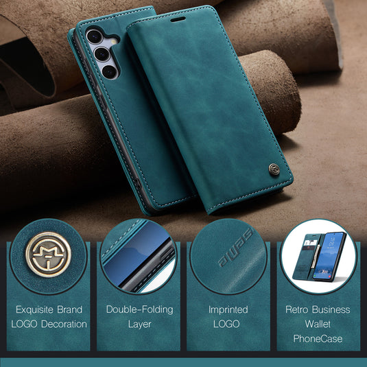 [With Card Slot] Samsung Galaxy A16 5G (SM-A166) - Business Premium Leather Shockproof Wallet Series Case