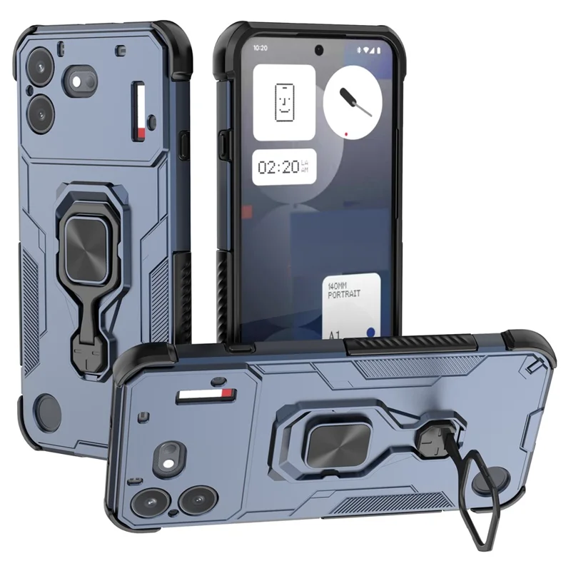 Load image into Gallery viewer, [Built-in Ring Bracket] Nothing Phone (4b) Mecha-style Anti-slip Protective Hard Heavy Duty Series Case

