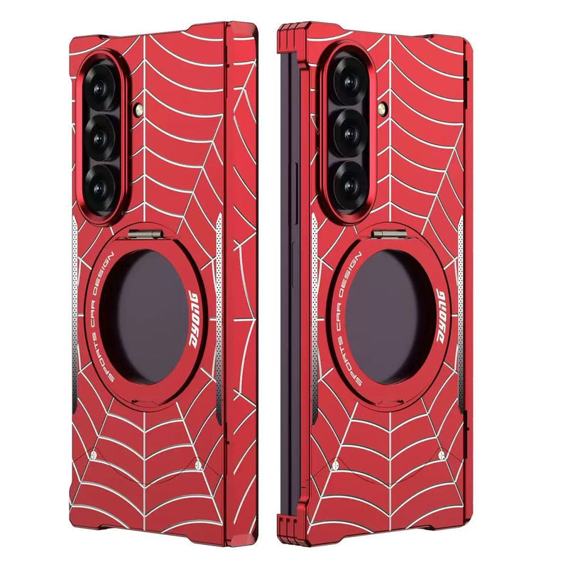 Load image into Gallery viewer, Samsung Galaxy Z Fold8 Ultra 5G (SM-F976) Frameless Mecha Metal Spider-Man Rotating Magnetic Stand Case
