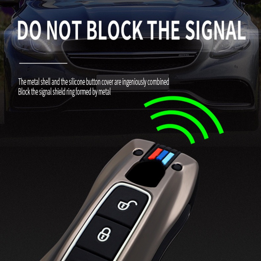 Porsche Metal Shell & Soft Silicone Full Protection Car Key Fob Case Cover For Cayenne, Panamera, 911