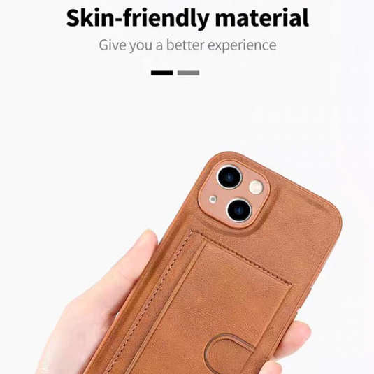 [Magsafe Compatible][With Card Solt] Apple iPhone 15/Pro/Pro Max/Plus Premium Shockproof Genuine Leather Series Case