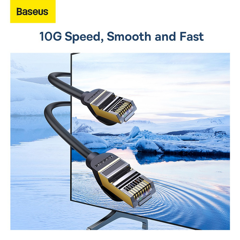 Load image into Gallery viewer, Baseus High Speed Seven Types of RJ45 10 Gigabit Network Cable 1M - Black - i-Station Mobile Phone &amp; Electronic Device Repair and Accessories
