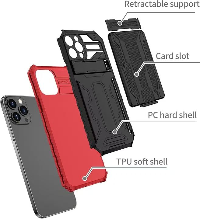 Load image into Gallery viewer, [Built-in Bracket][With Card Slot] Apple iPhone 12/Pro/Pro Max Multi-function Shockproof Heavy Duty Series Case
