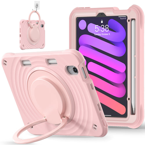 [Built-in Ring Bracket][With Pen Slot] Apple iPad Mini 6/7 8.3'' 6/7th Gen (2021/2024) EVA Kid Friendly Heavy Duty Ring Holder Stand Case - i-Station Mobile Phone & Electronic Device Repair and Accessories