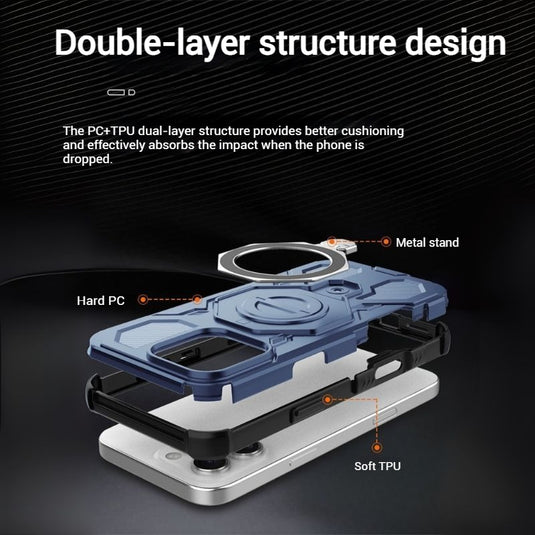 [ Magsafe Compatible][Built-in Stand] Apple iPhone 17/Air/Pro/Max - Shield Shockproof Rugged Heavy Duty Case